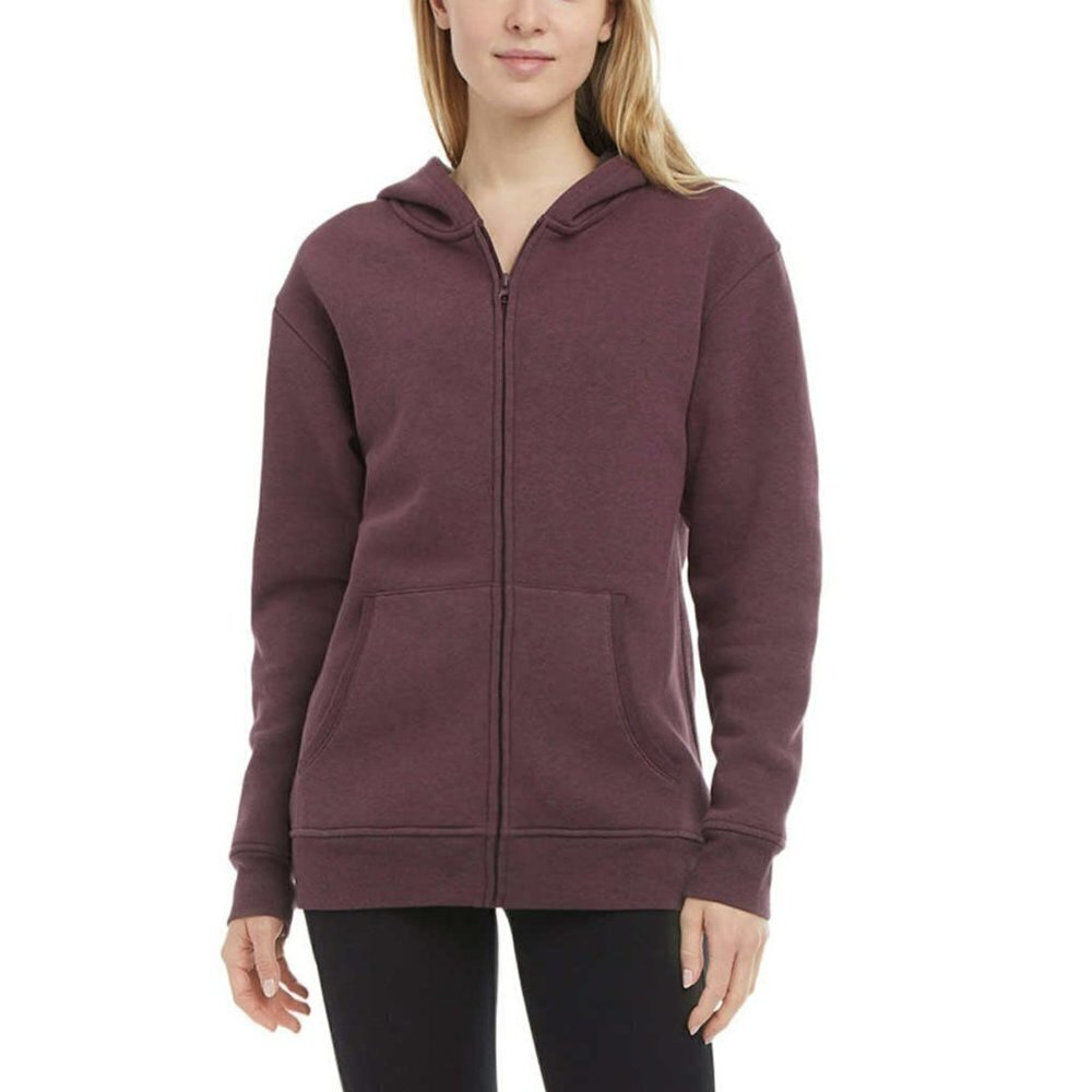 NWT Danskin Kangaroo Pockets Cotton Blend Soft Brushed Fleece Full Zip Hoodie